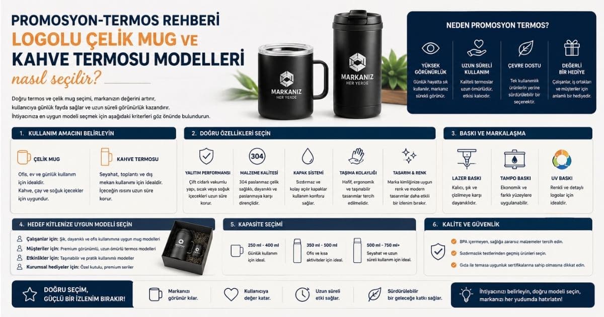 Promosyon Termos Rehberi: Logolu Çelik, Mug ve Kahve Termosu Modelleri