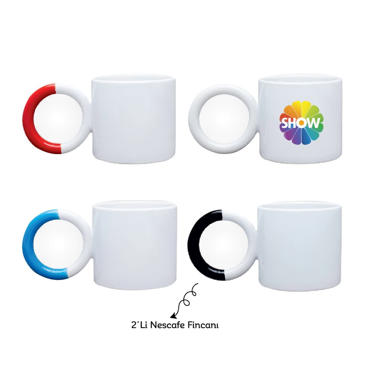 Promosyon 2'li Porselen Nescafe Fincanı PK-150 | 260 ml Logo Baskılı Fincan Seti