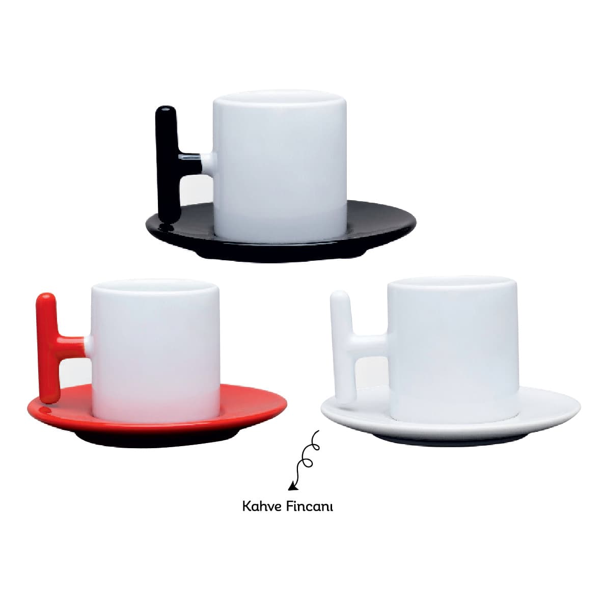 Promosyon 6'lı Kahve Fincanı KVF-110 | 65 ml Logo Baskılı Fincan Seti