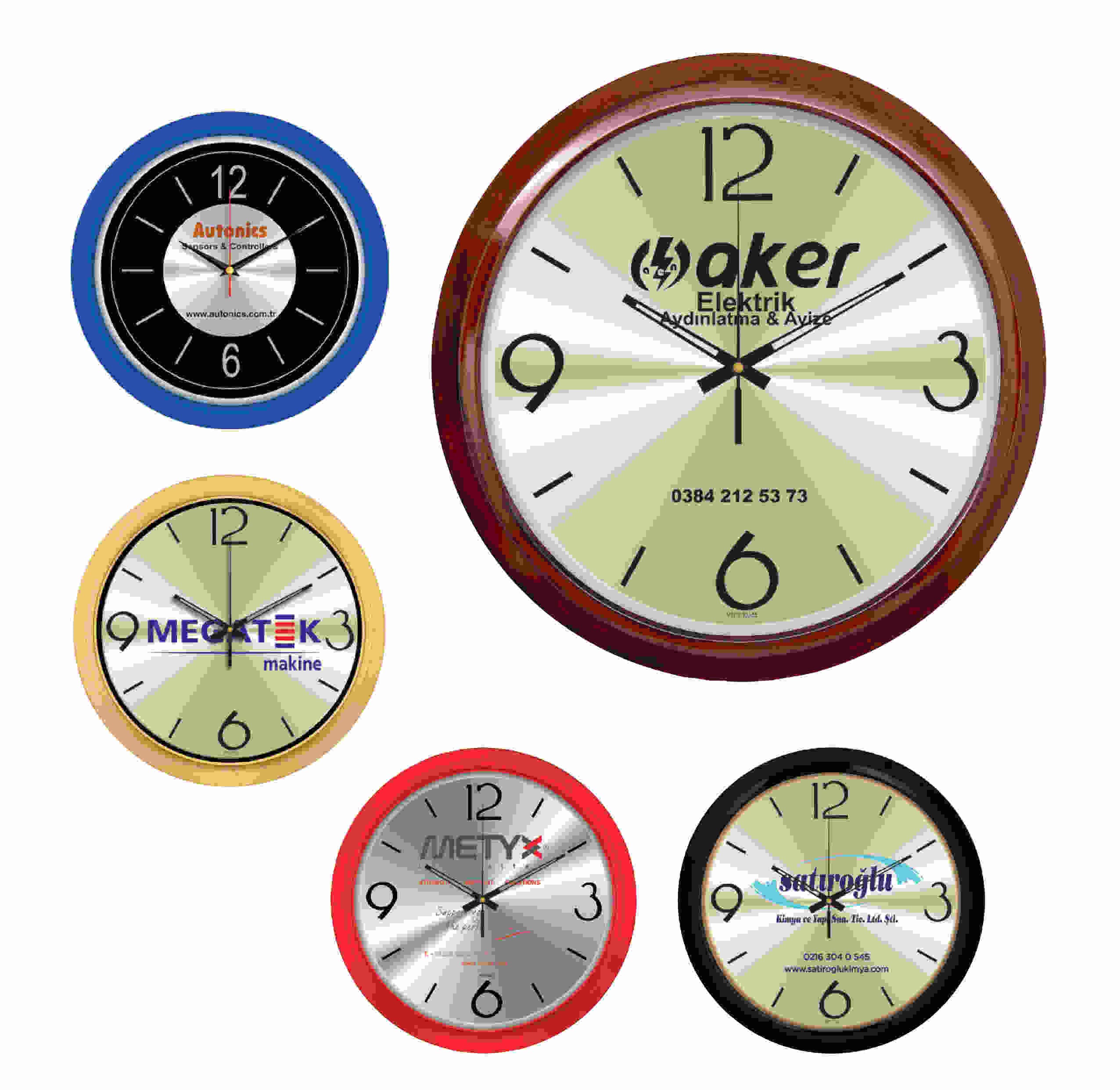Promosyon Duvar Saati DS-390 (35 cm) | Metal Kadran Plastik Kasa Logo Baskılı Saat
