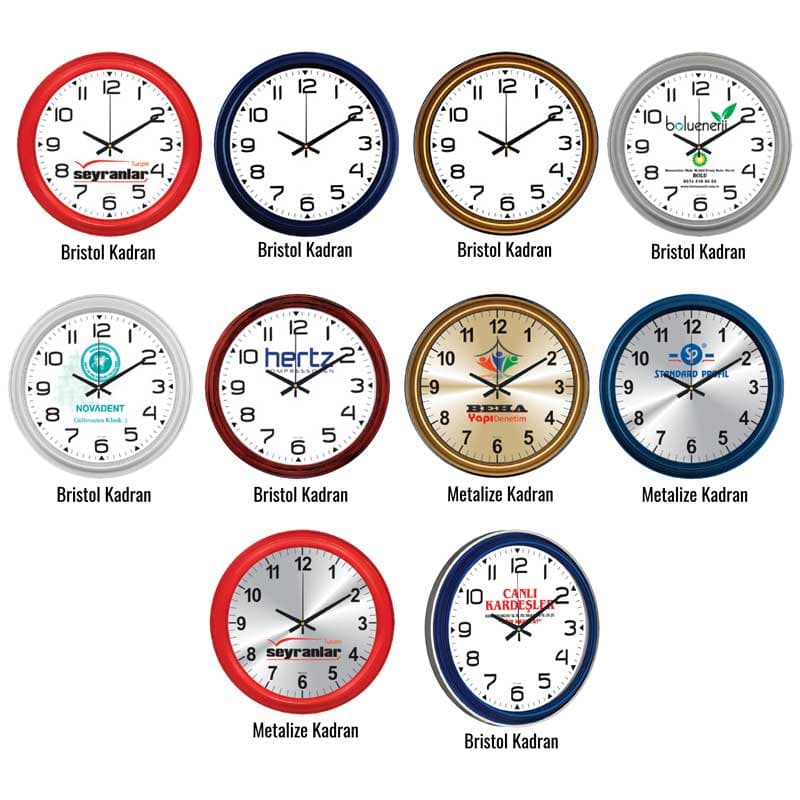 Promosyon Duvar Saati DS-410 (46 cm) | Büyük Boy Plastik Kasa Logo Baskılı Saat