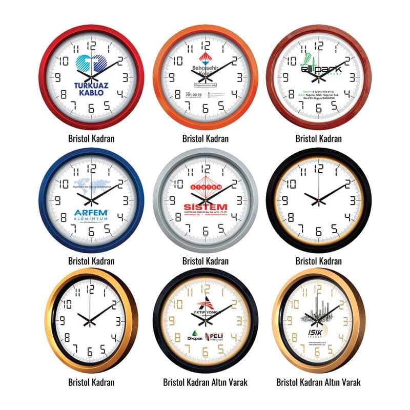 Promosyon Duvar Saati DS-430 (40 cm) | Geniş Kadran Plastik Kasa Logo Baskılı Saat