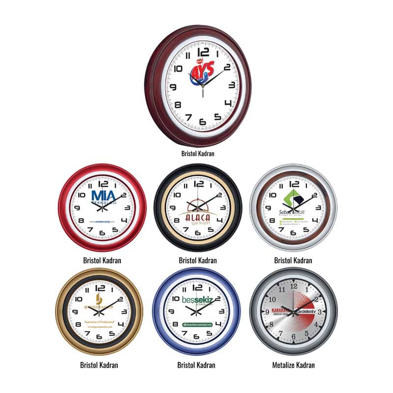 Promosyon Duvar Saati DS-450 (40 cm) | Şık Tasarım Plastik Kasa Logo Baskılı Saat