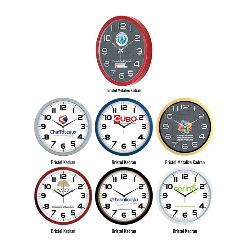 Promosyon Duvar Saati DS-460 (35 cm) | Modern Plastik Kasa Logo Baskılı Saat
