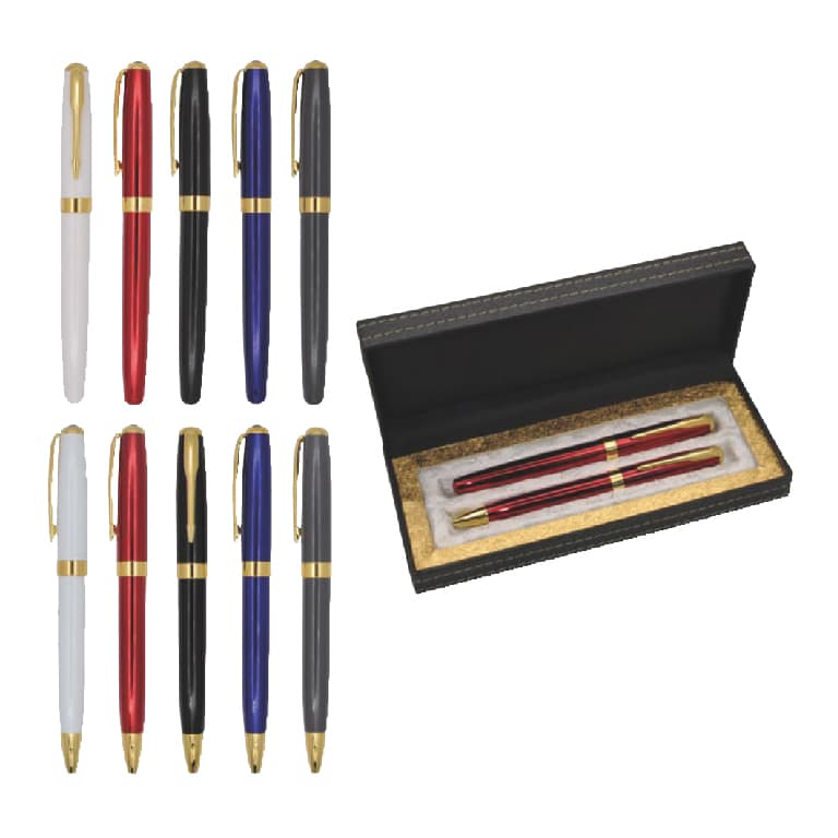 Promosyon Kalem Seti KS-150 | Metal Gövdeli Lüks Kutulu Tükenmez & Roller Set