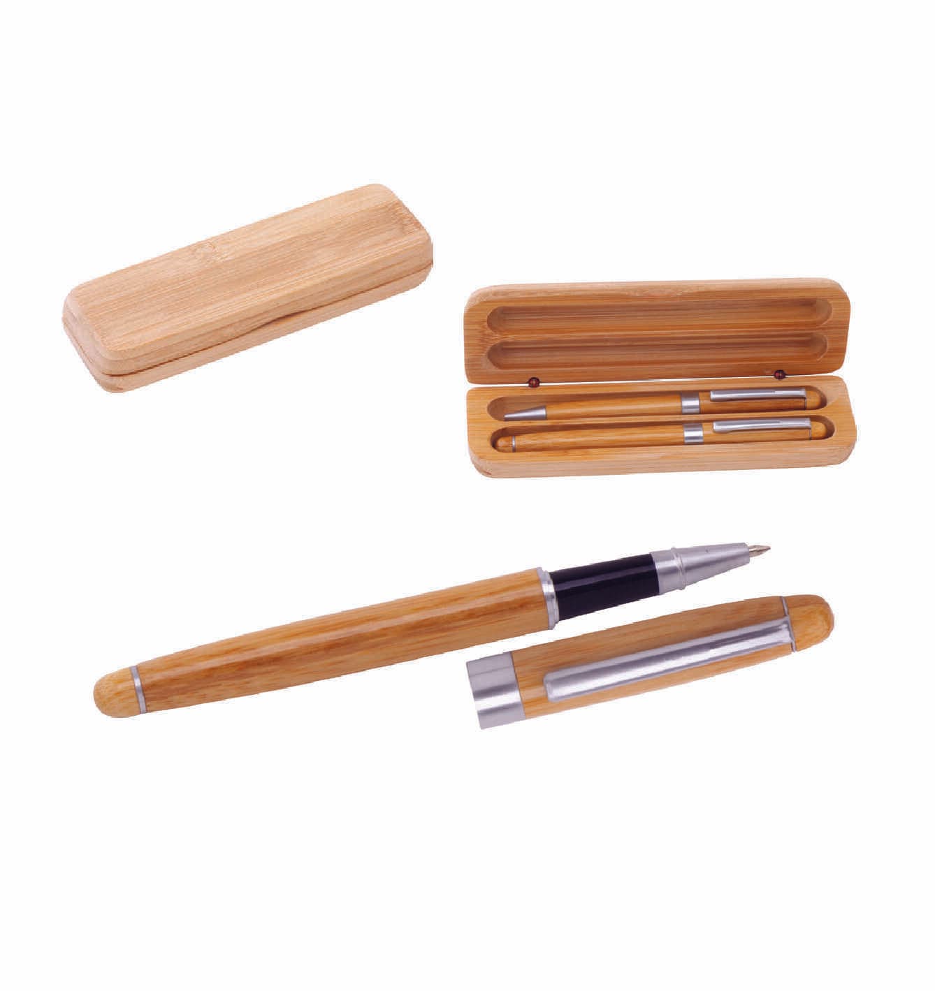 Promosyon Kalem Seti KS-330 | Ahşap Roller & Tükenmez Kalem Eco Set