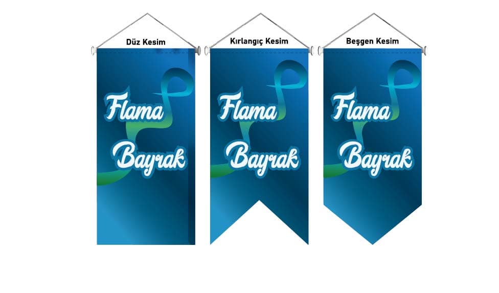 Promosyon Kırlangıç Bayrak 75x150 cm BYK-170 | Büyük Boy Dikey Flama Bayrak (Düz / Kırlangıç / Beşgen Kesim)