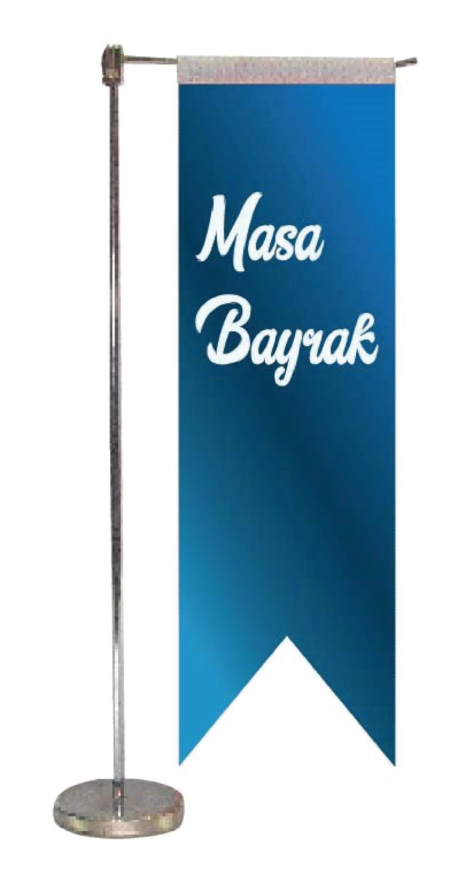 Promosyon L Masa Bayrağı BYK-150 | Dikey Banner Tipi Masaüstü Ofis Bayrağı