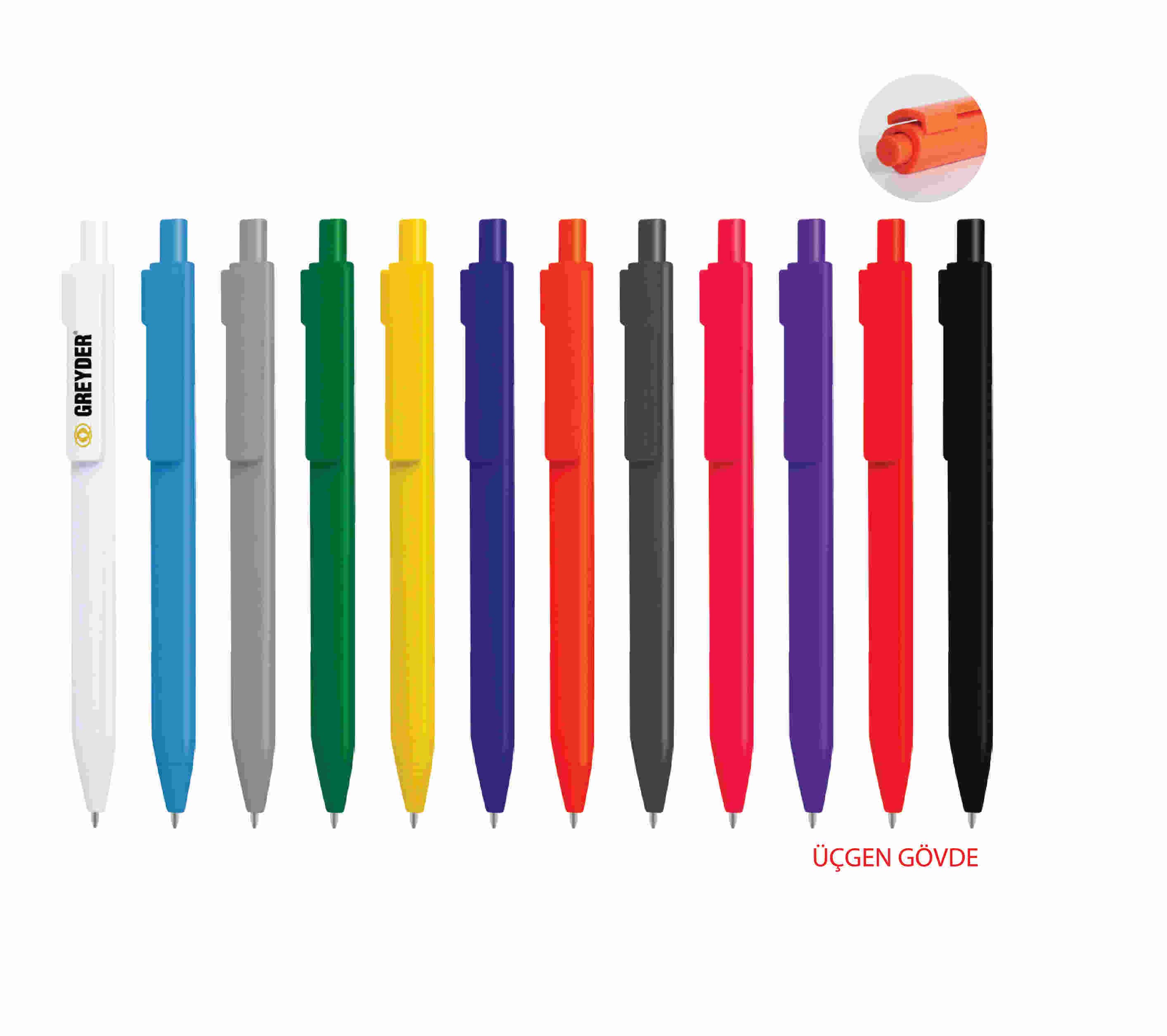 Promosyon Plastik Kalem (Üçgen Gövde) PLS-280 | Logo Baskılı Promosyon Kalem