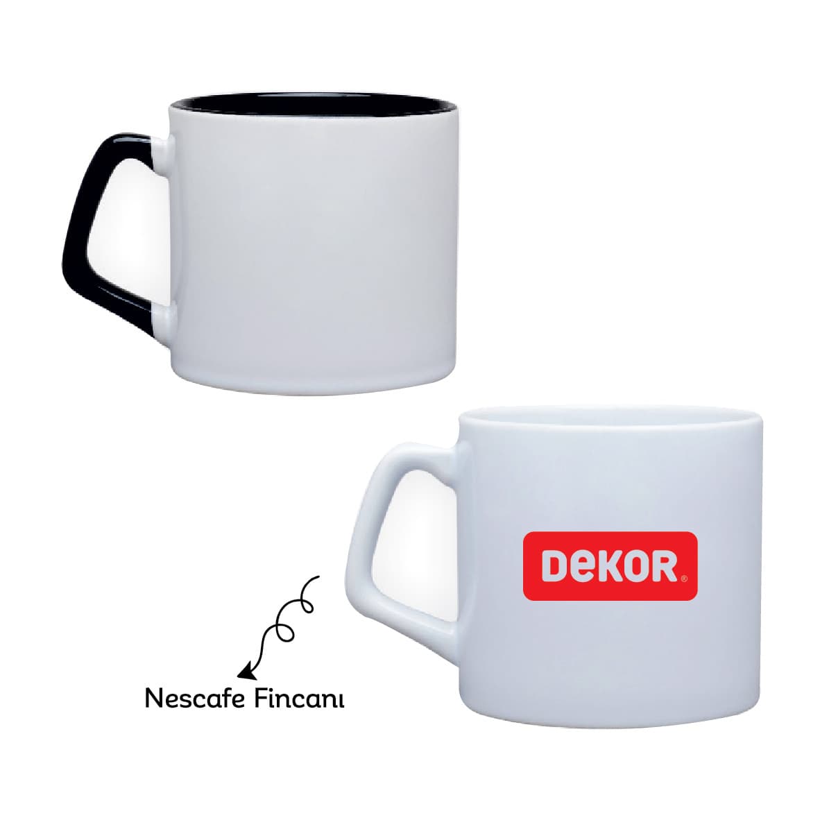 Promosyon Porselen Fincan PK-130 | 240 ml Logo Baskılı Mini Kupa