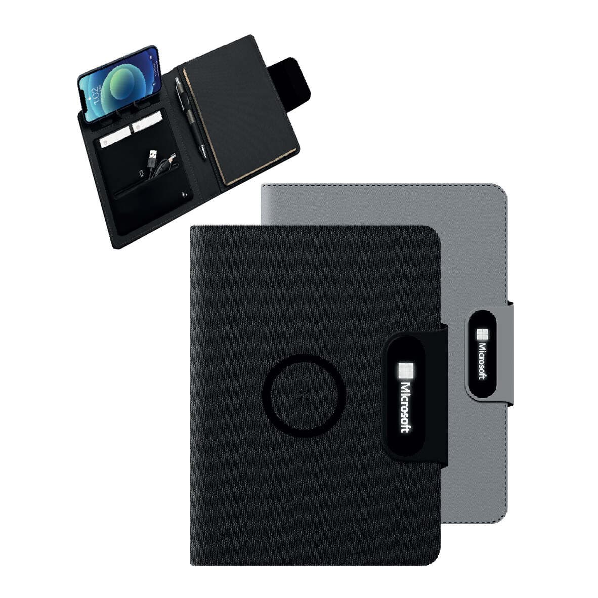 Promosyon Powerbank Organizer PB-390 (8000 mAh) | Işıklı Logolu Premium Organizer