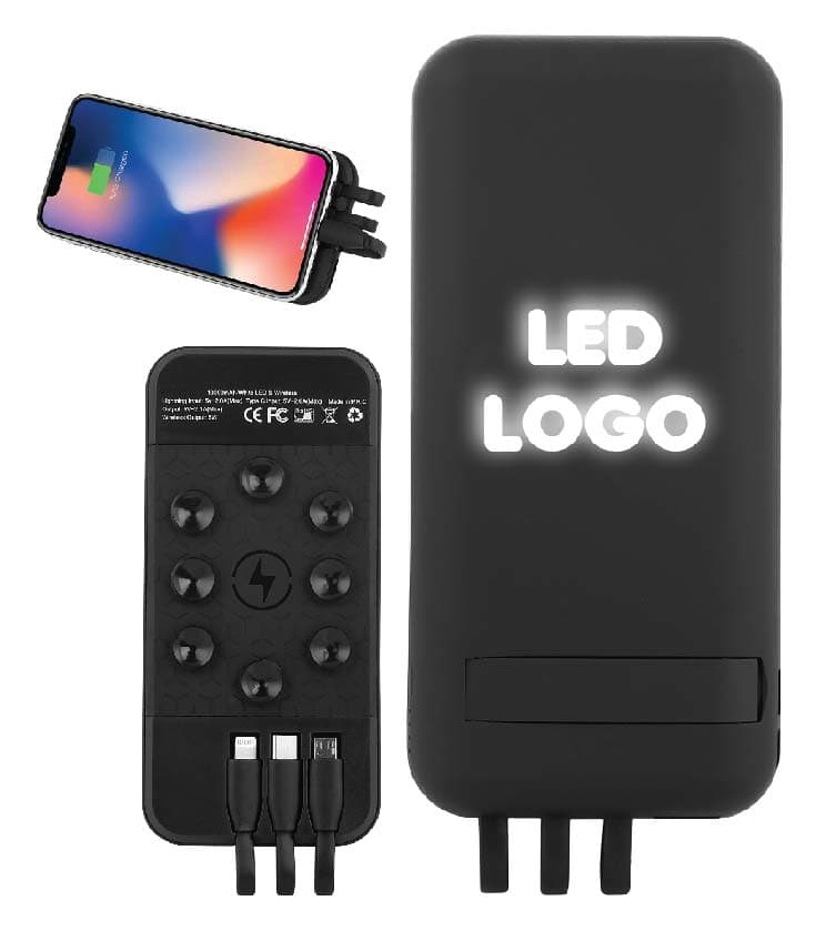 Promosyon Powerbank 10.000 mAh Wireless Ayaklı Standlı PB-120 | Logo Baskılı Powerbank