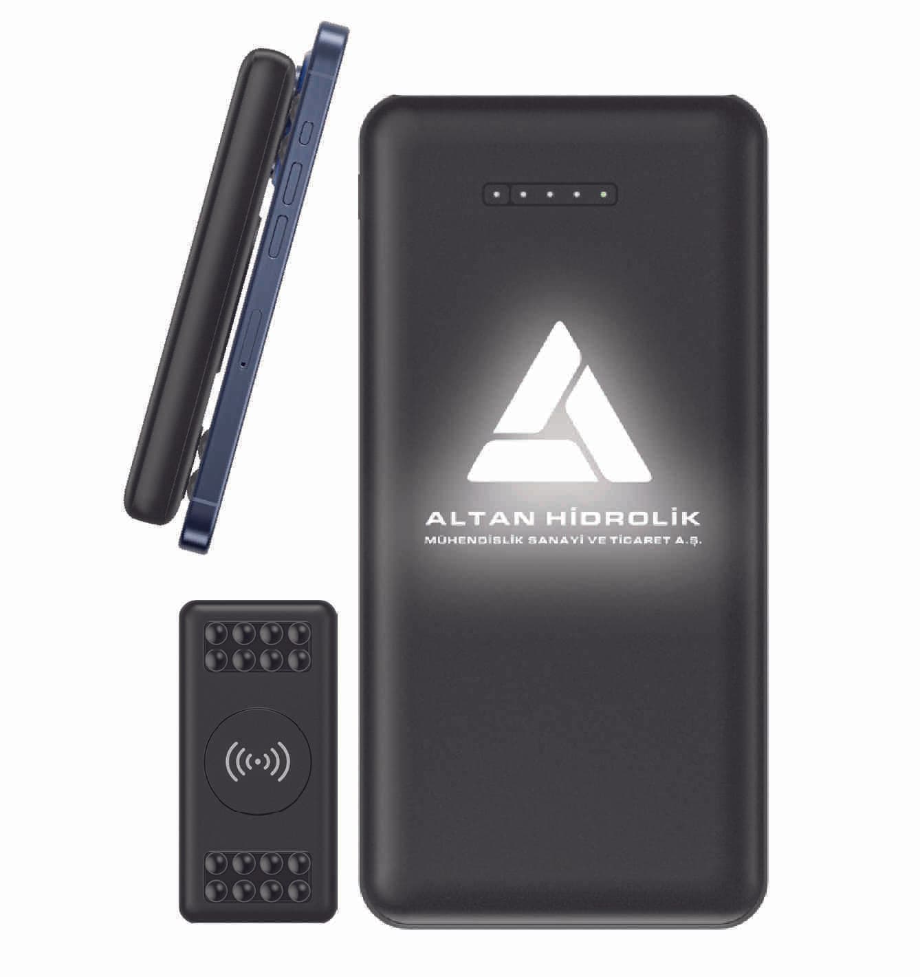 Promosyon Powerbank 10.000 mAh Wireless Light-Up Logo PB-130 | Logo Baskılı Powerbank