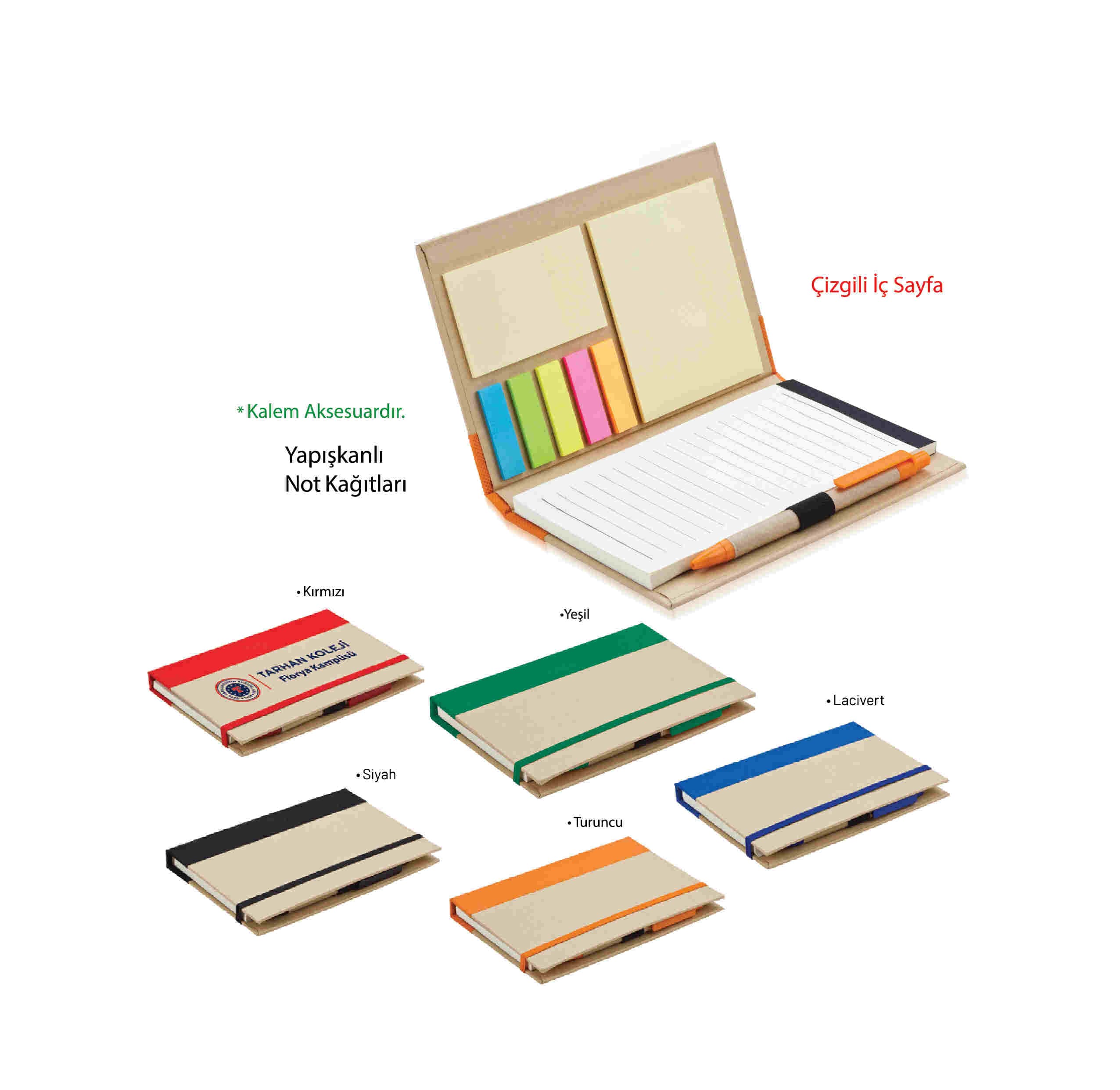 Promosyon Renkli Yapışkanlı Notluk GD-130 | Logo Baskılı Yapışkanlı Not Defteri