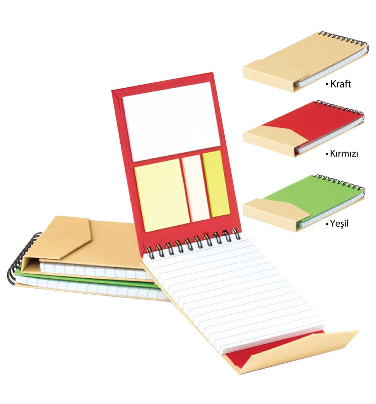 Promosyon Renkli Yapışkanlı Notluk GD-190 | 9x14 cm Logo Baskılı Notluk