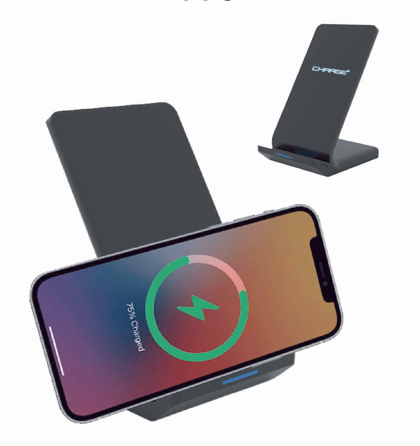 Promosyon Standlı Wireless Şarj PB-410 | Işıklı Logolu 10W Hızlı Şarj Standı