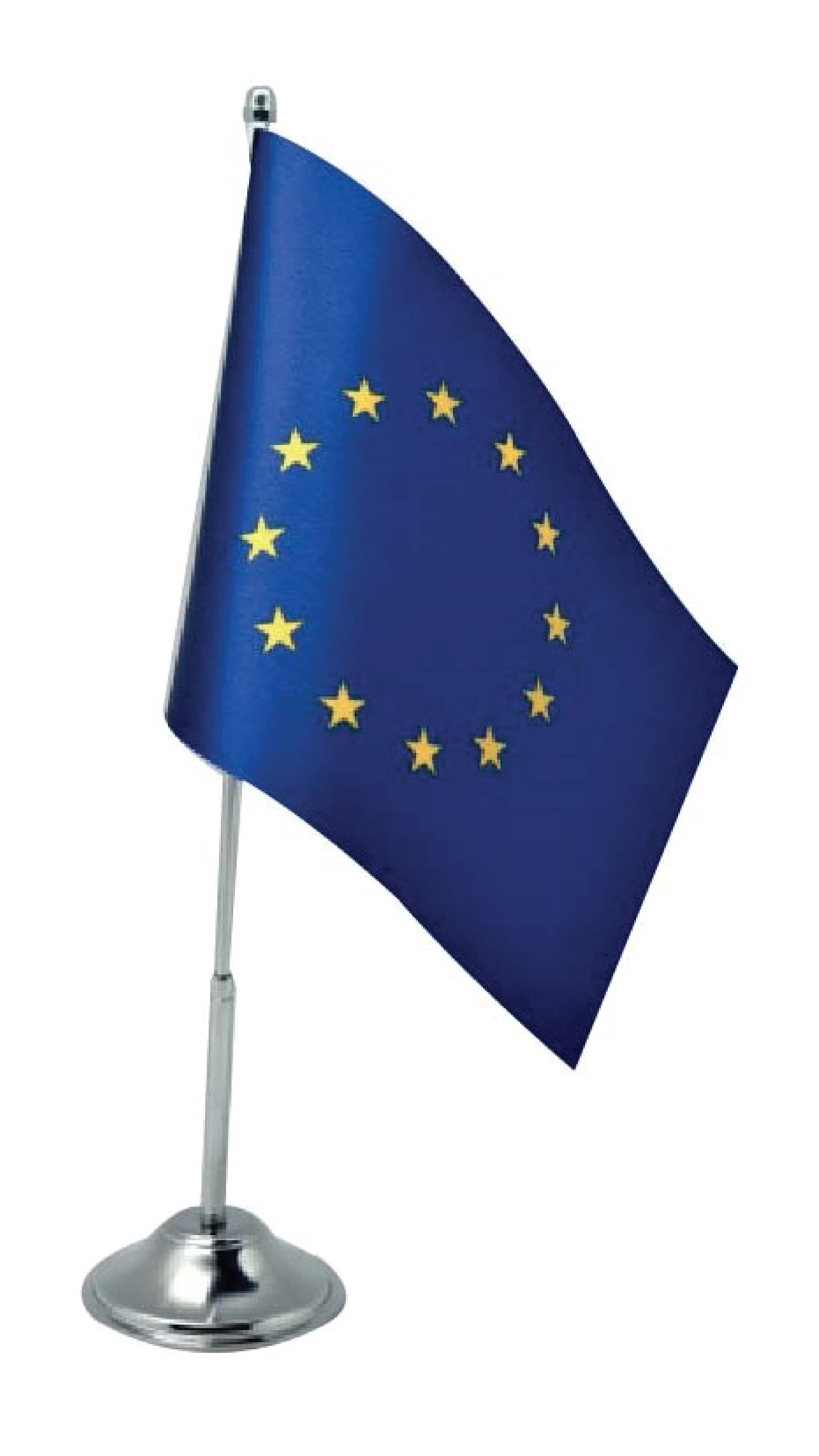 Promosyon Tekli Masa Bayrağı BYK-110 | Avrupa Birliği Bayraklı Ofis Tipi Masaüstü Bayrak