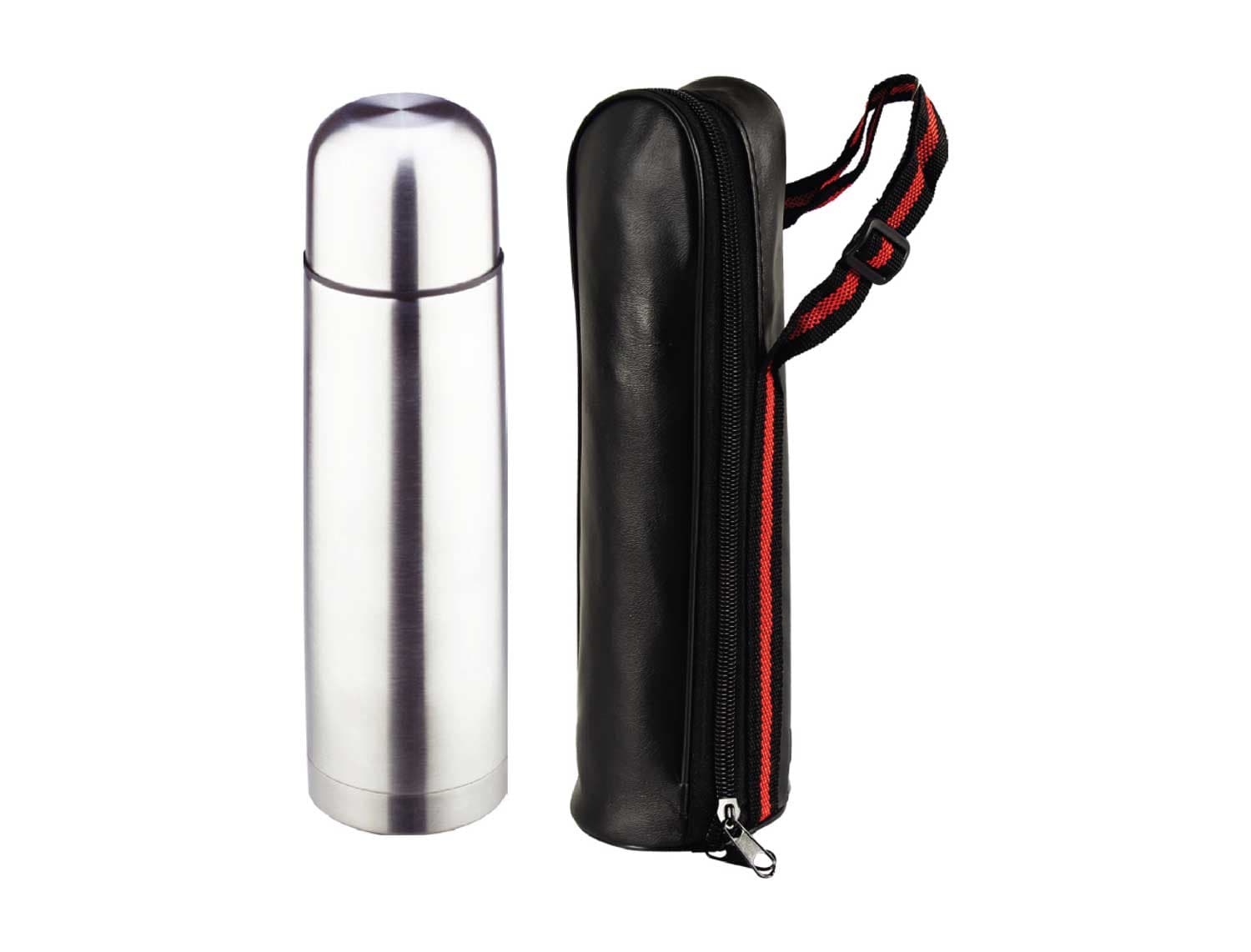 Promosyon Termos 500 ml TK-205 | Deri Kılıflı Lazer Baskılı Şık Termos