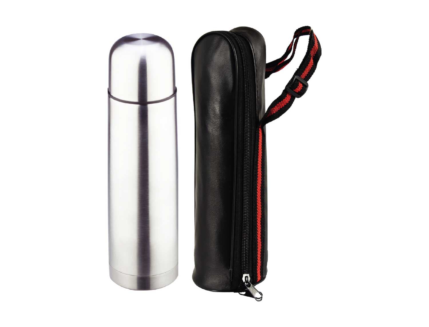 Promosyon Termos 750 ml TK-210 | Deri Kılıflı Lazer Baskılı Şık Termos