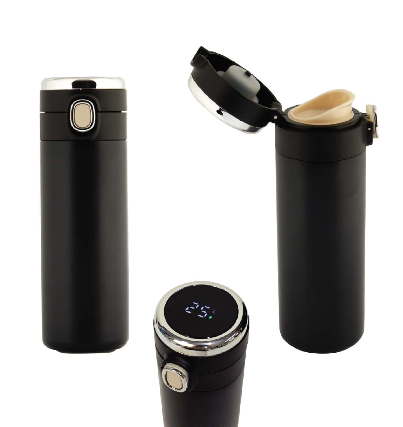 Promosyon Termos 350 ml TK-195 | Dijital Isı Göstergeli Kilitli Kapak Termos