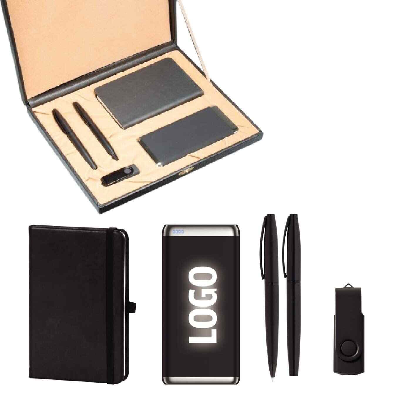 Promosyon VIP Set VIP-140 | Defter, Powerbank, USB ve Kalemli Kurumsal Hediye Seti