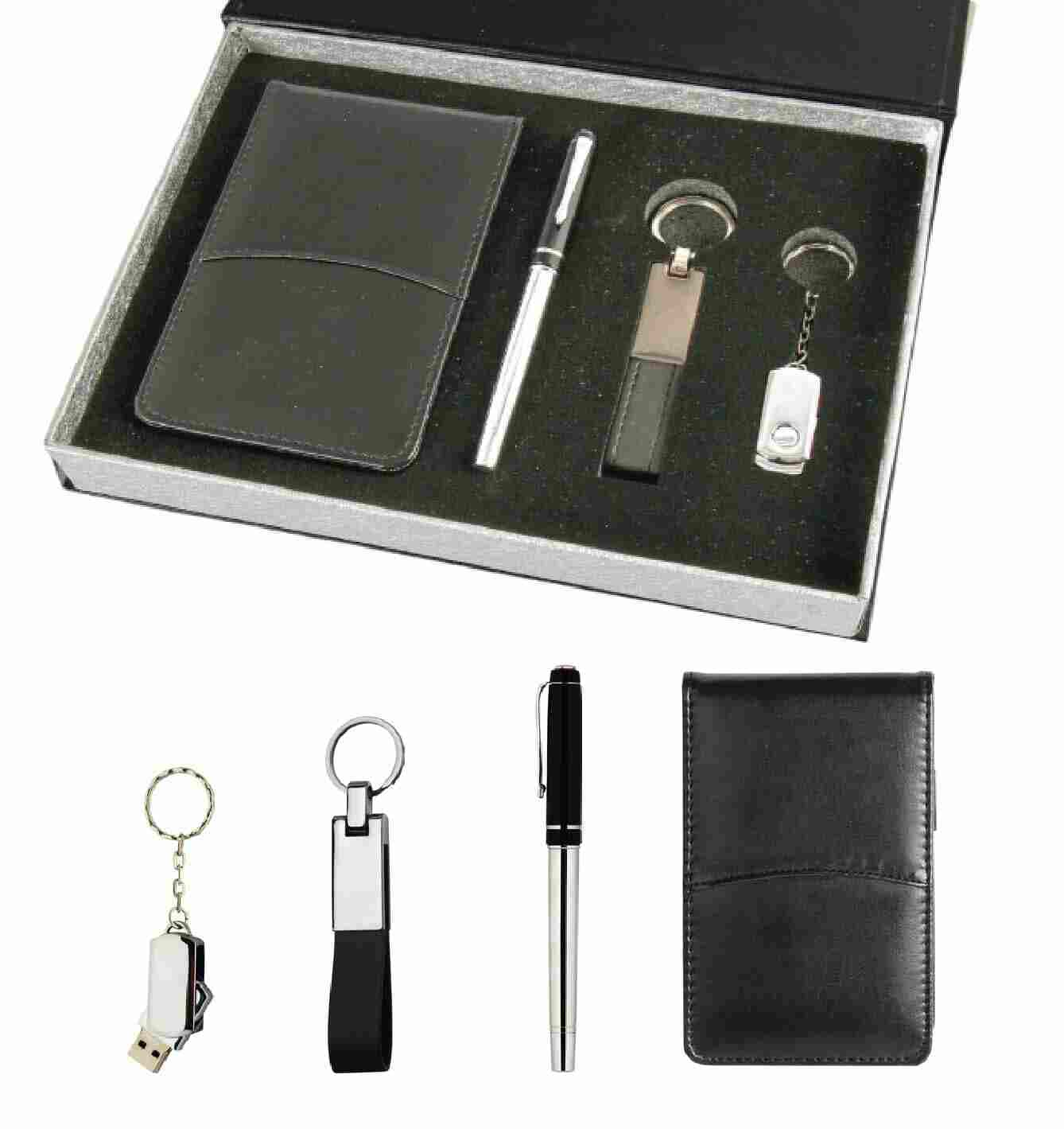 Promosyon VIP Set VIP-200 | Hesap Makineli Defter, Kalem, USB ve Anahtarlıklı Kurumsal Hediye Seti