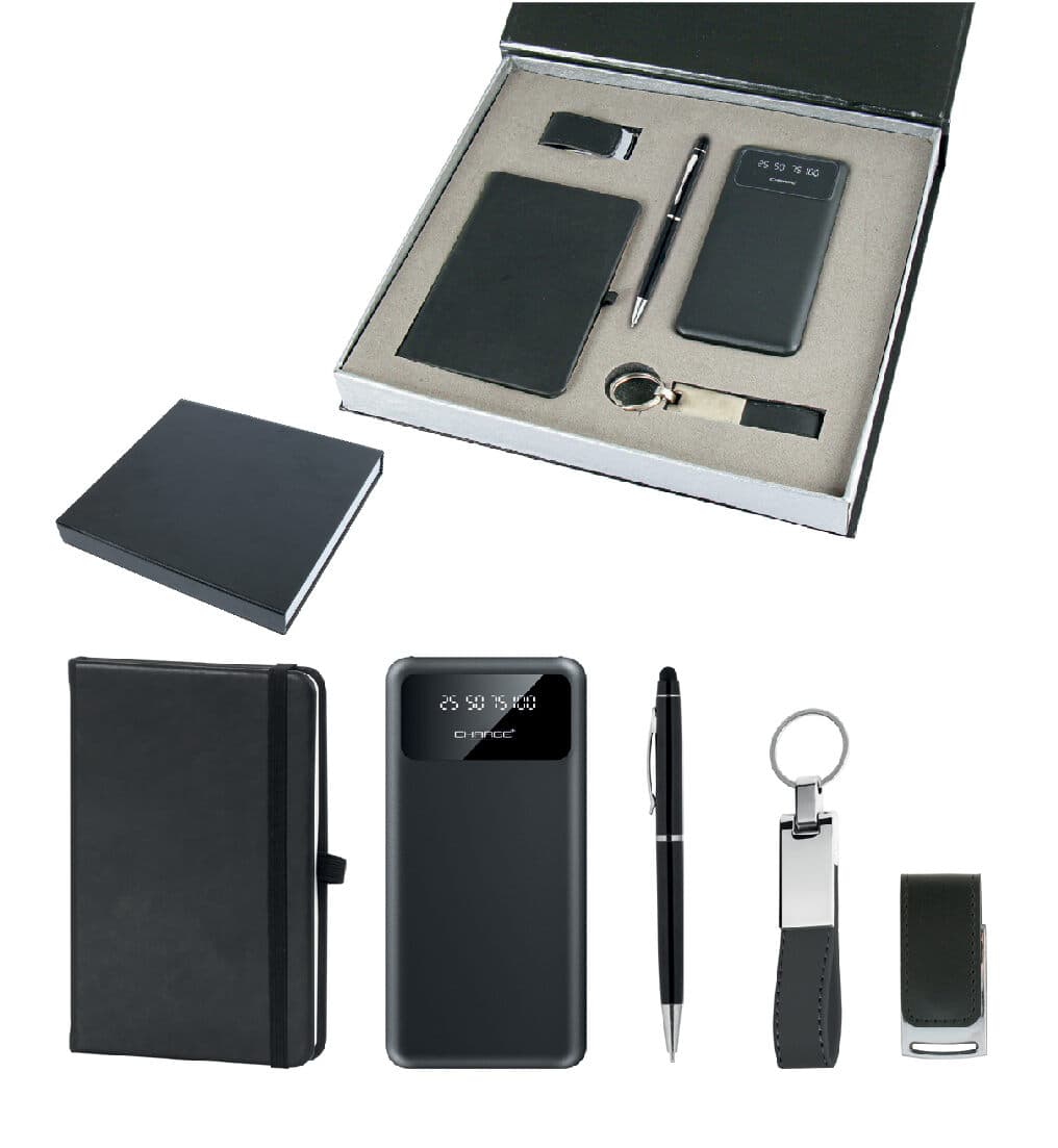 Promosyon VIP Set VIP-230 | Defter, Powerbank, USB, Kalem ve Anahtarlıklı Kurumsal Hediye Seti