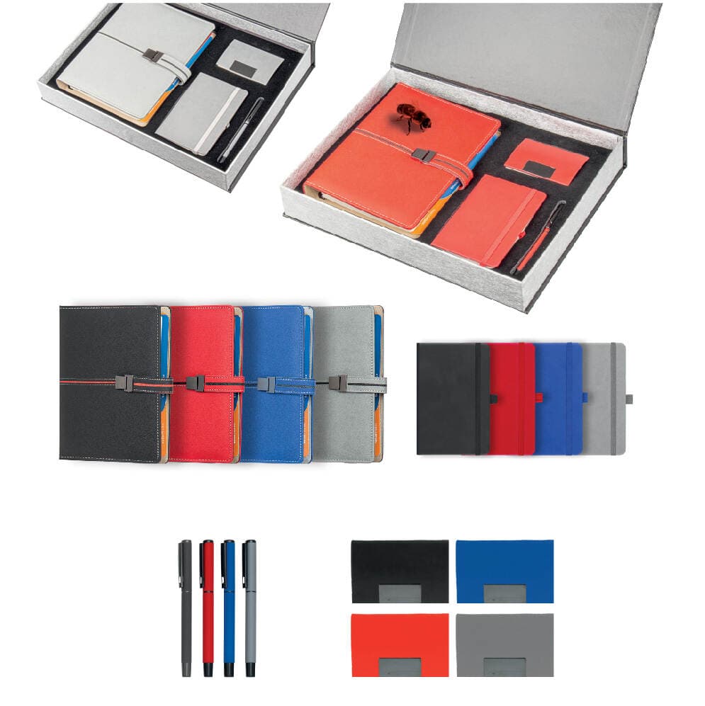 Promosyon VIP Set VIP-380 | Mekanizmalı Ajanda, Defter, Kalem ve Kartvizitlikli Kurumsal Hediye Seti