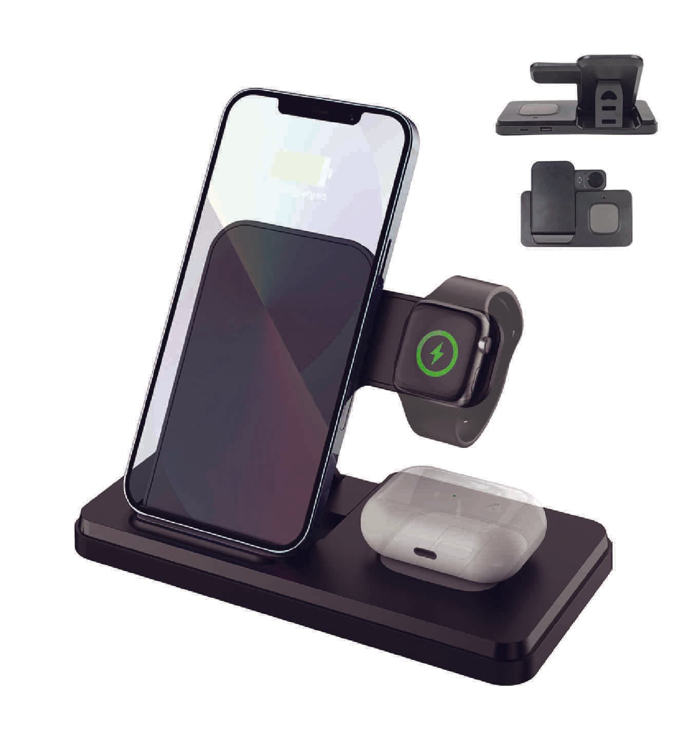 Promosyon Wireless Stand Set PB-425 | 3’lü 15W Type-C Şarj Standı