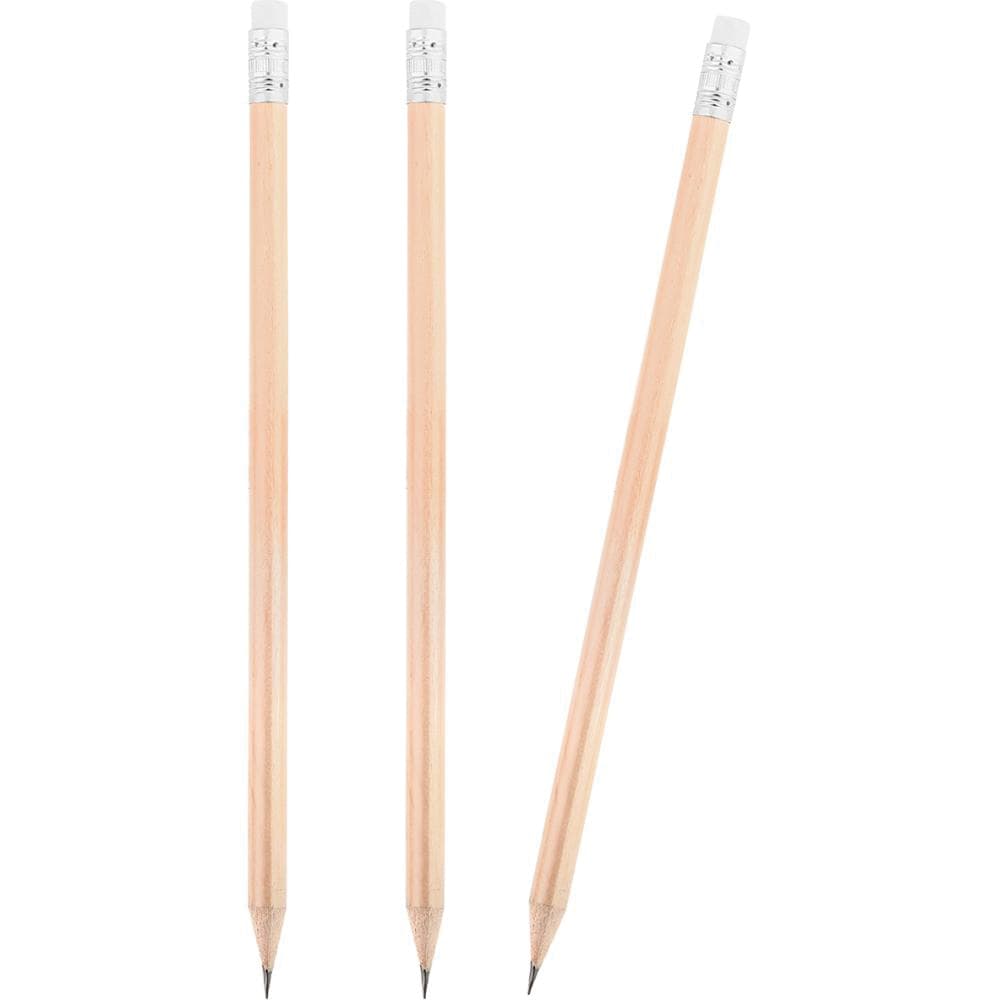 Promosyon Yuvarlak Silgili Naturel Kurşun Kalem KK-400 | Logo Baskılı Kalem