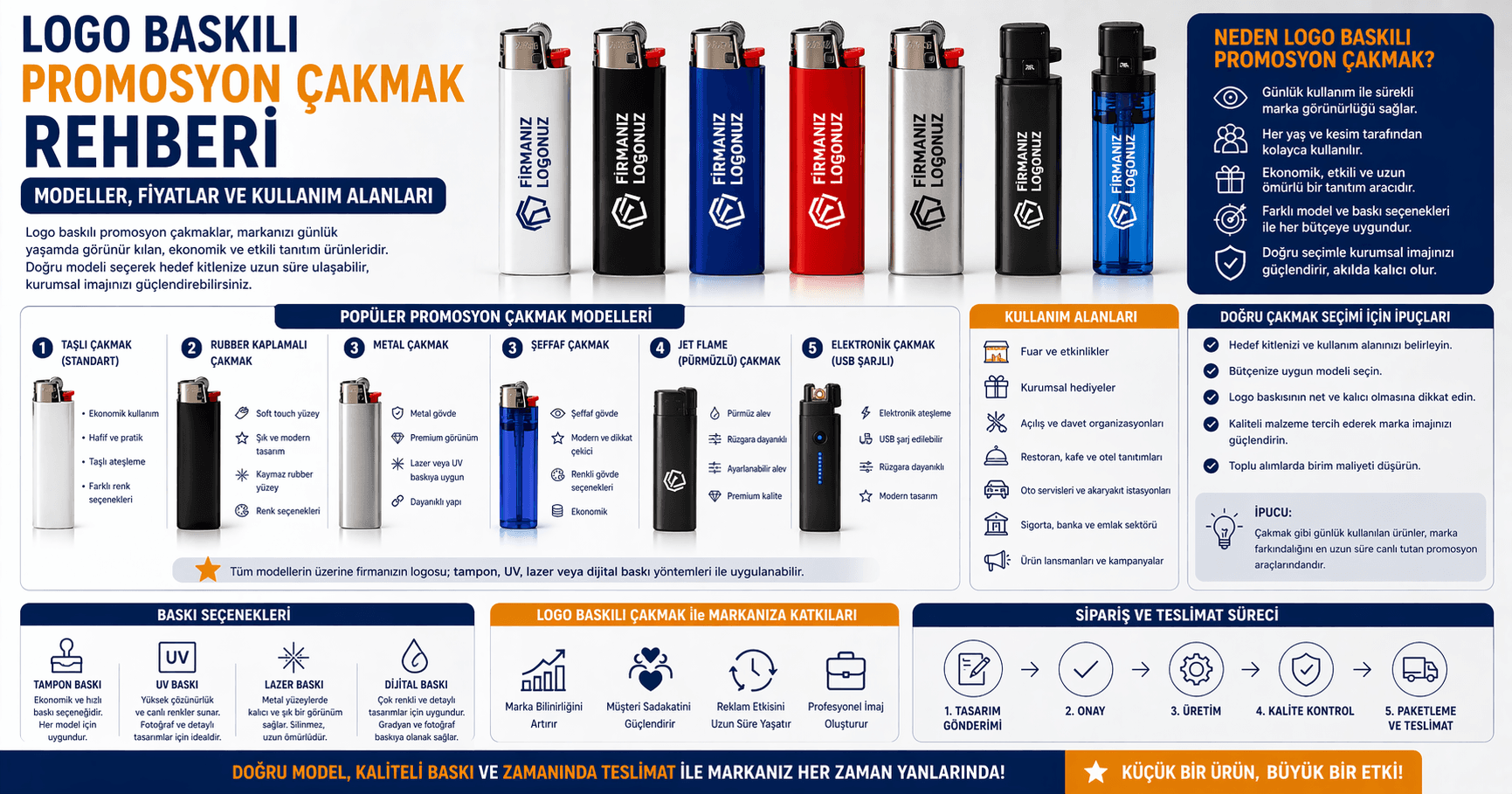 Logo Baskılı Promosyon Çakmak Rehberi: Modeller, Fiyatlar ve Kullanım Alanları