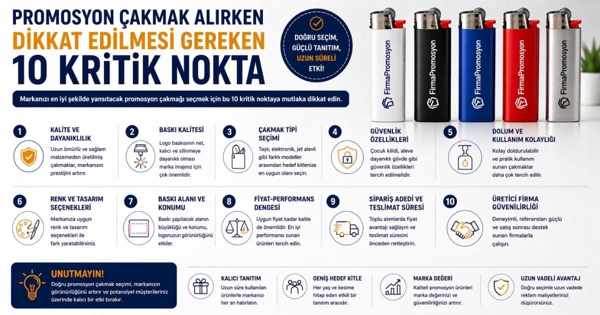 Promosyon Çakmak Alırken Dikkat Edilmesi Gereken 10 Kritik Nokta (2026 Rehberi)