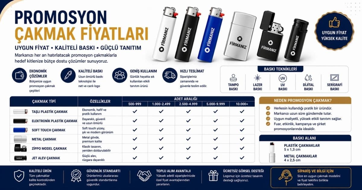 Promosyon Çakmak Fiyatları 2026