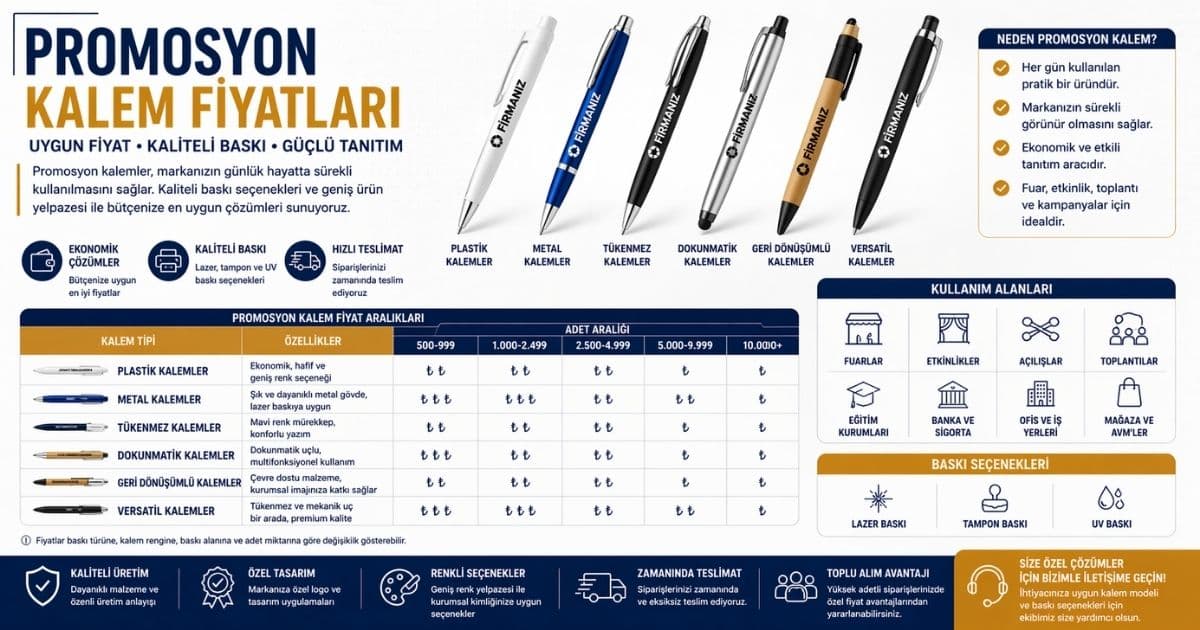 Promosyon Kalem Fiyatları 2026