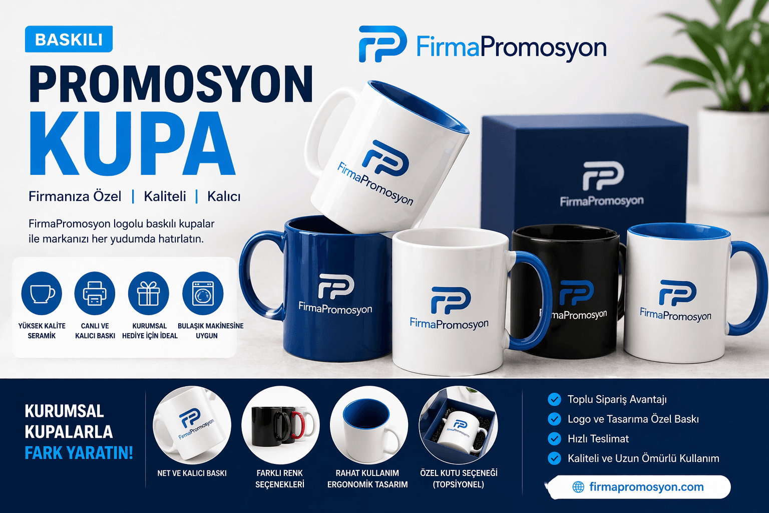 Promosyon Kupa Baskı Rehberi: Toplu Sipariş, Baskı Türleri ve Fiyatlandırma