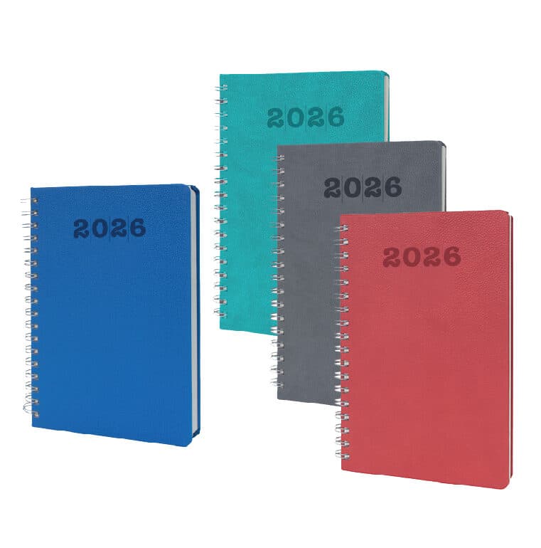 Promosyon Spiralli Ajanda AJ-270 | Termo Deri Kapak, 17x24 cm, Tarihli