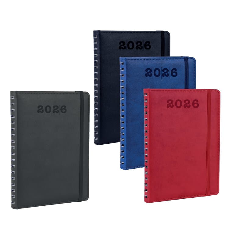 Promosyon Gizli Spiralli Ajanda AJ-290 | Termo Deri, 17x24 cm, Tarihli