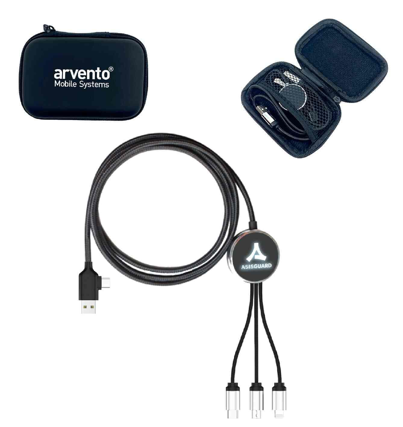 Promosyon Çoklu Işıklı Şarj Kablosu KBL-380 | LED Logolu, 3 Uçlu, Premium Teknolojik Ürün