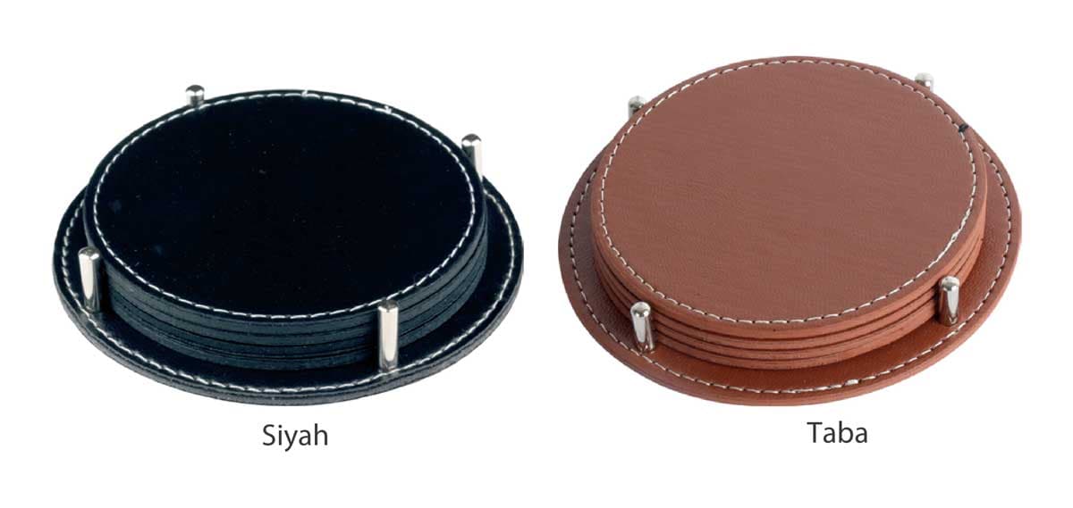 Promosyon Deri Bardak Altlığı MS-190 | Logolu Masa Üstü Aksesuar