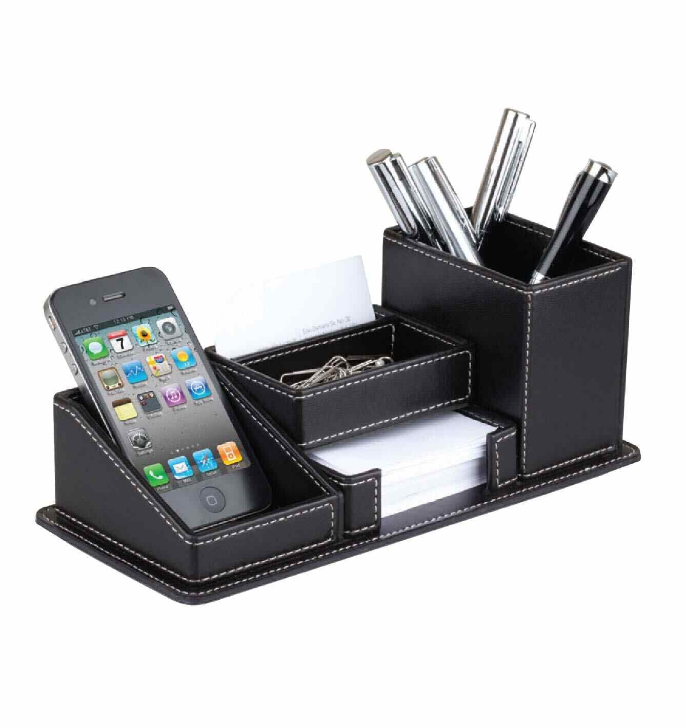 Promosyon Deri Kalemlik MS-150 | Kartvizit Bölmeli Notluklu Masa Üstü Set