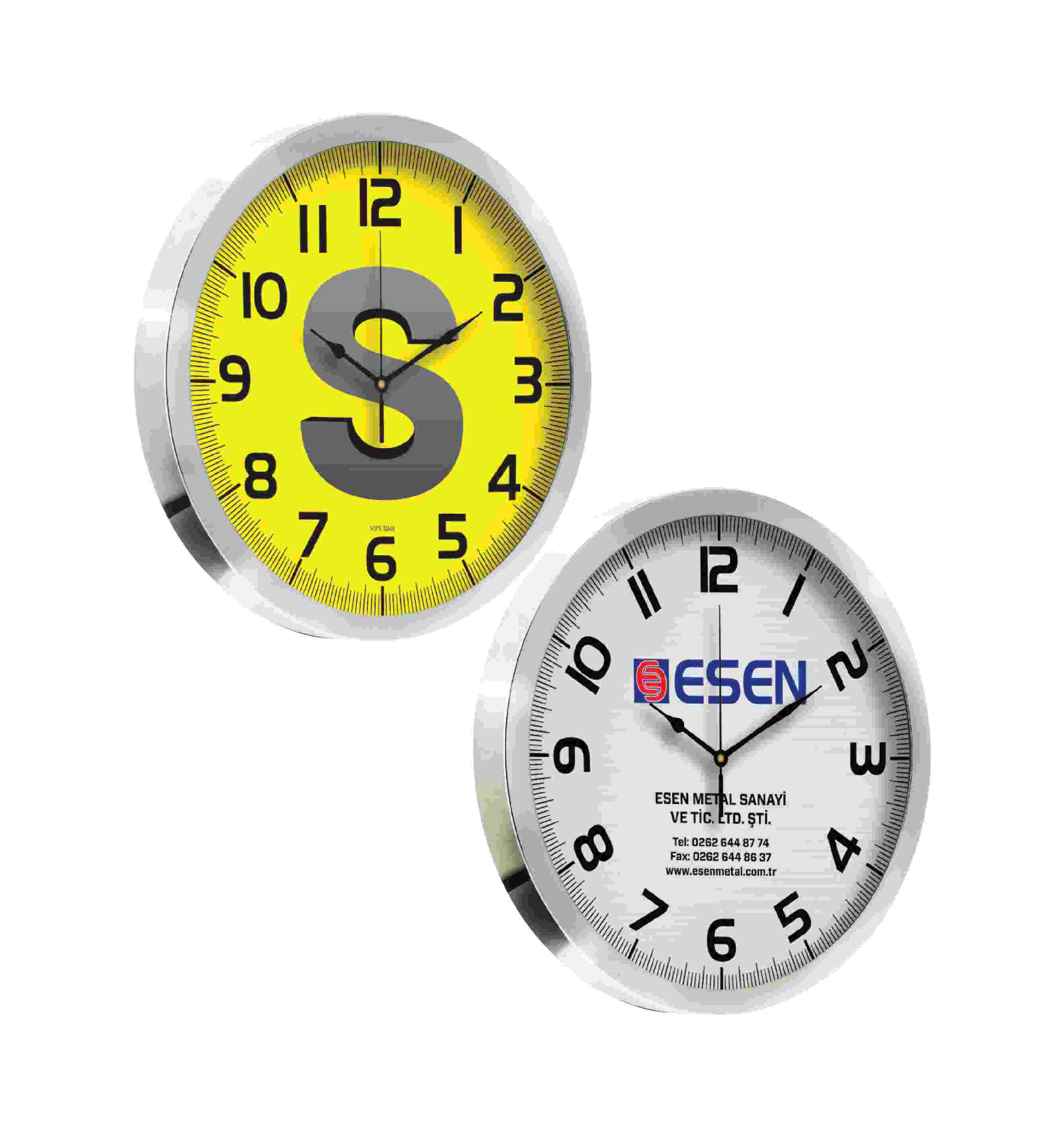 Promosyon Duvar Saati 30 cm Metal Kasa DS-220 | Logo Baskılı Klasik Duvar Saati