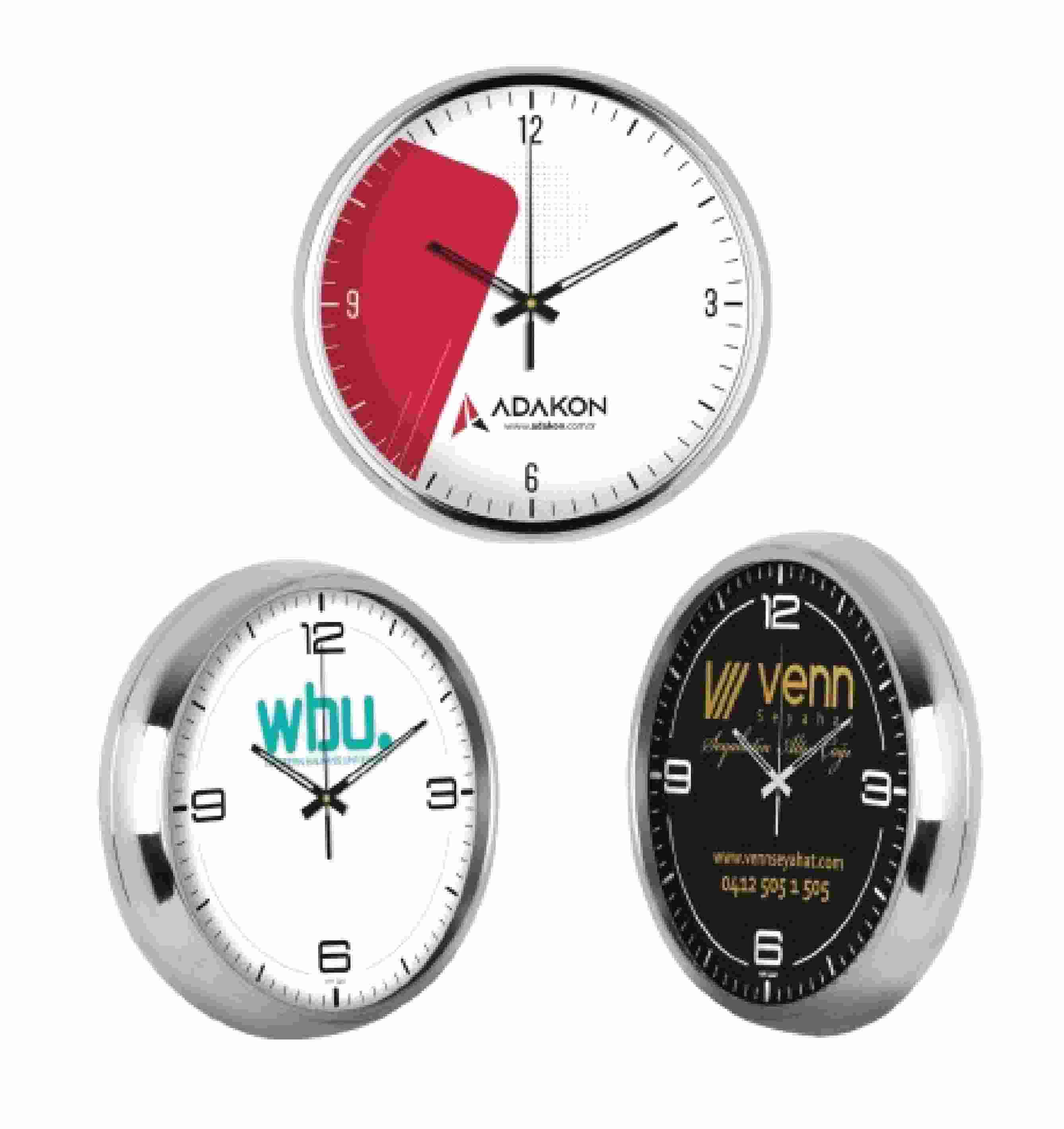 Promosyon Duvar Saati 31 cm Metal Kasa DS-230 | Şık Tasarım, Sessiz Akar Saniye