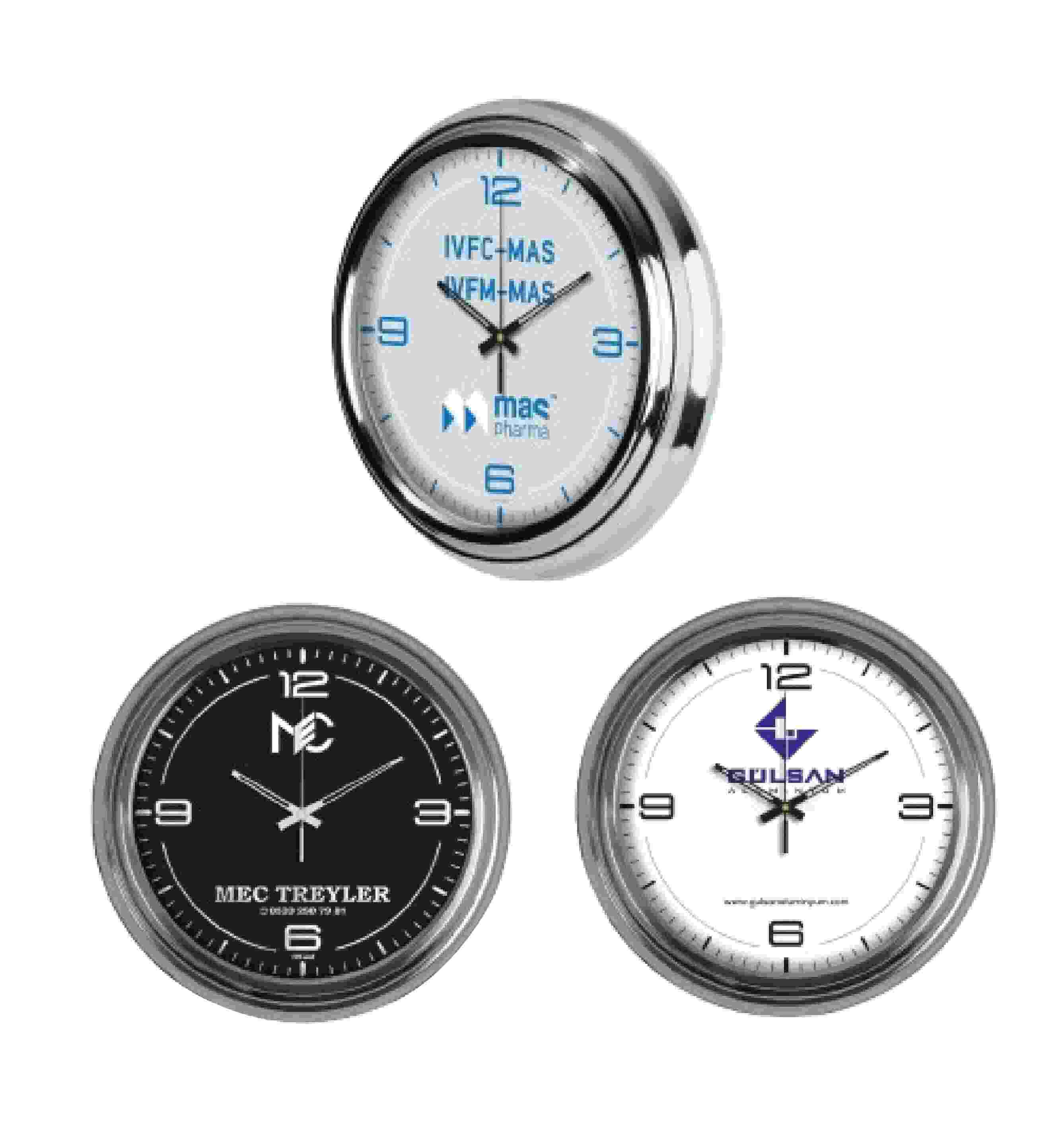 Promosyon Duvar Saati 33 cm Metal Kasa DS-240 | Geniş Çap, Sessiz Akar Saniye Mekanizması