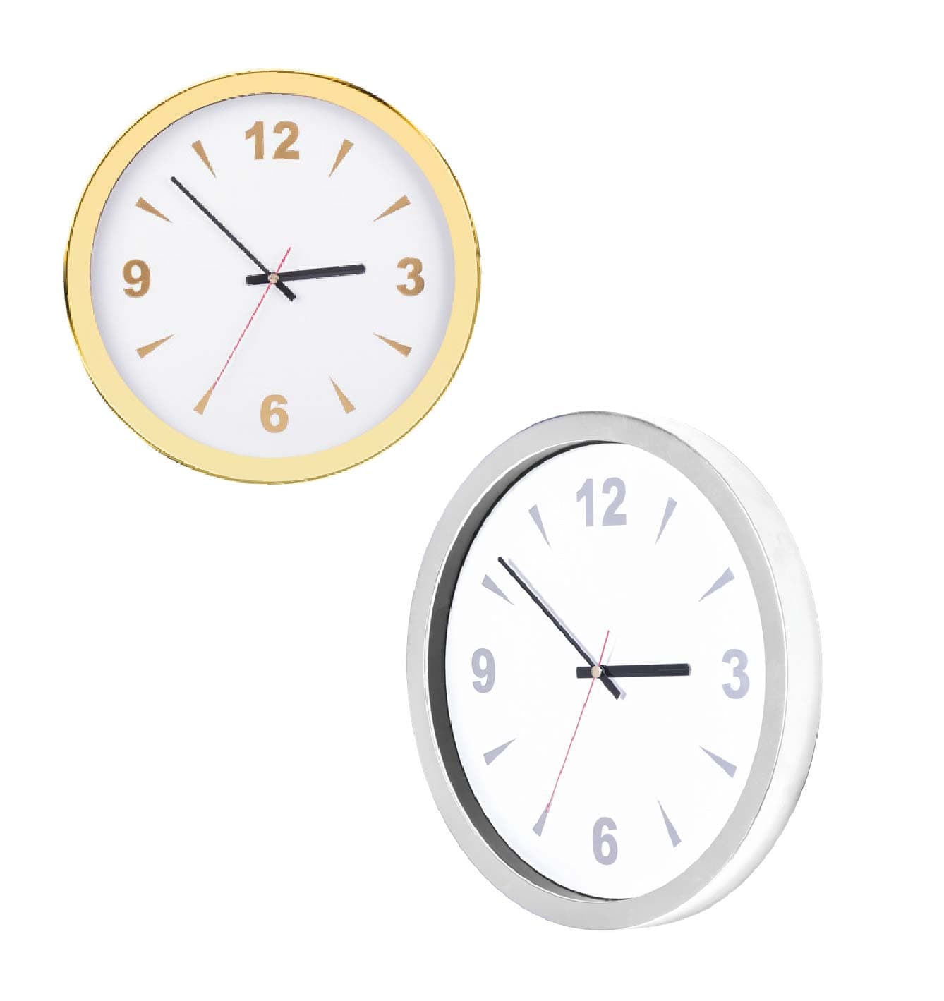 Promosyon Duvar Saati 35 cm Metalize Kasa DS-270 | Yaldız Kabartma Kadran, Şık ve Sessiz