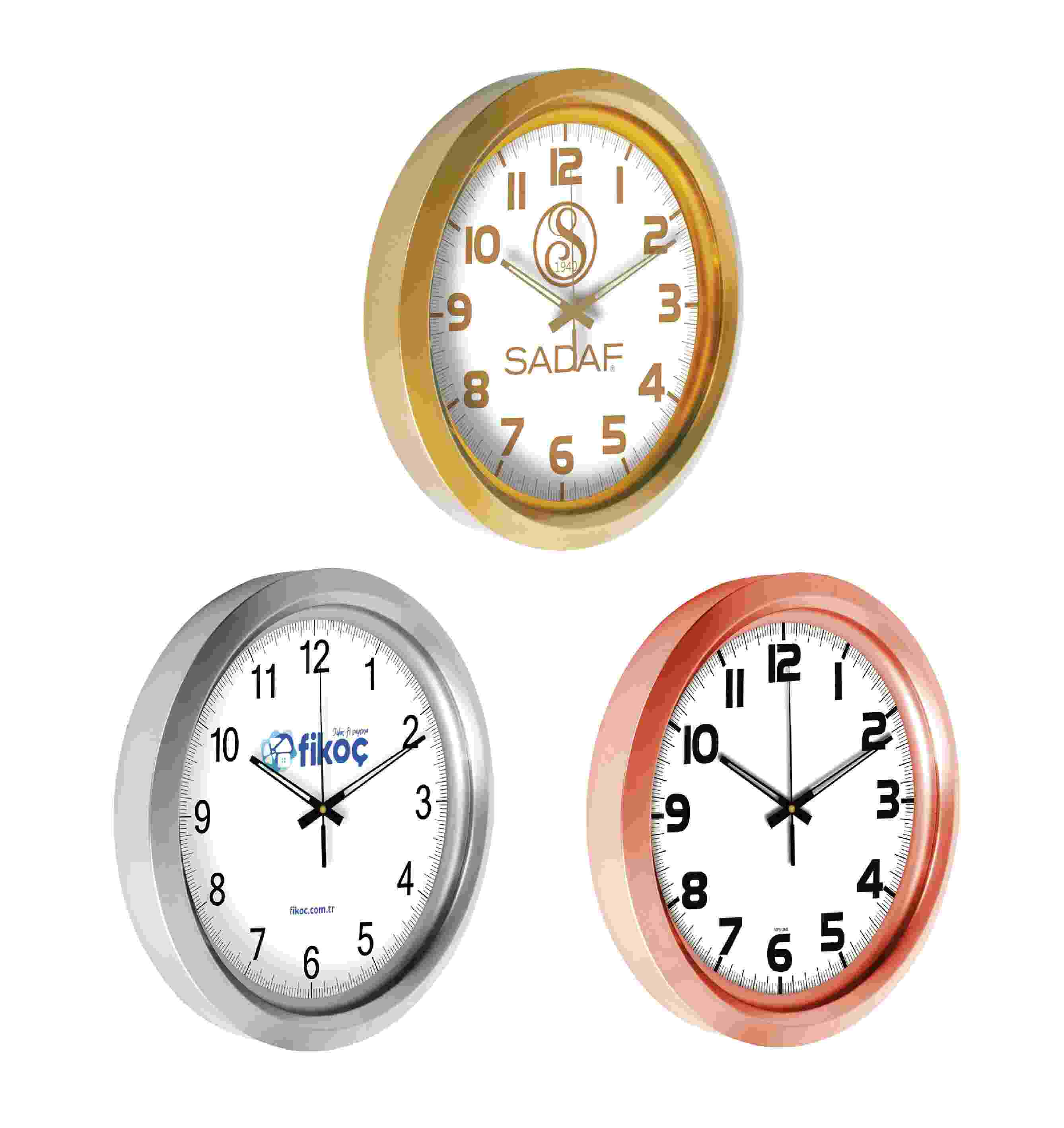 Promosyon Duvar Saati 35 cm Metalize Kasa DS-260 | Ekonomik ve Şık Sessiz Duvar Saati