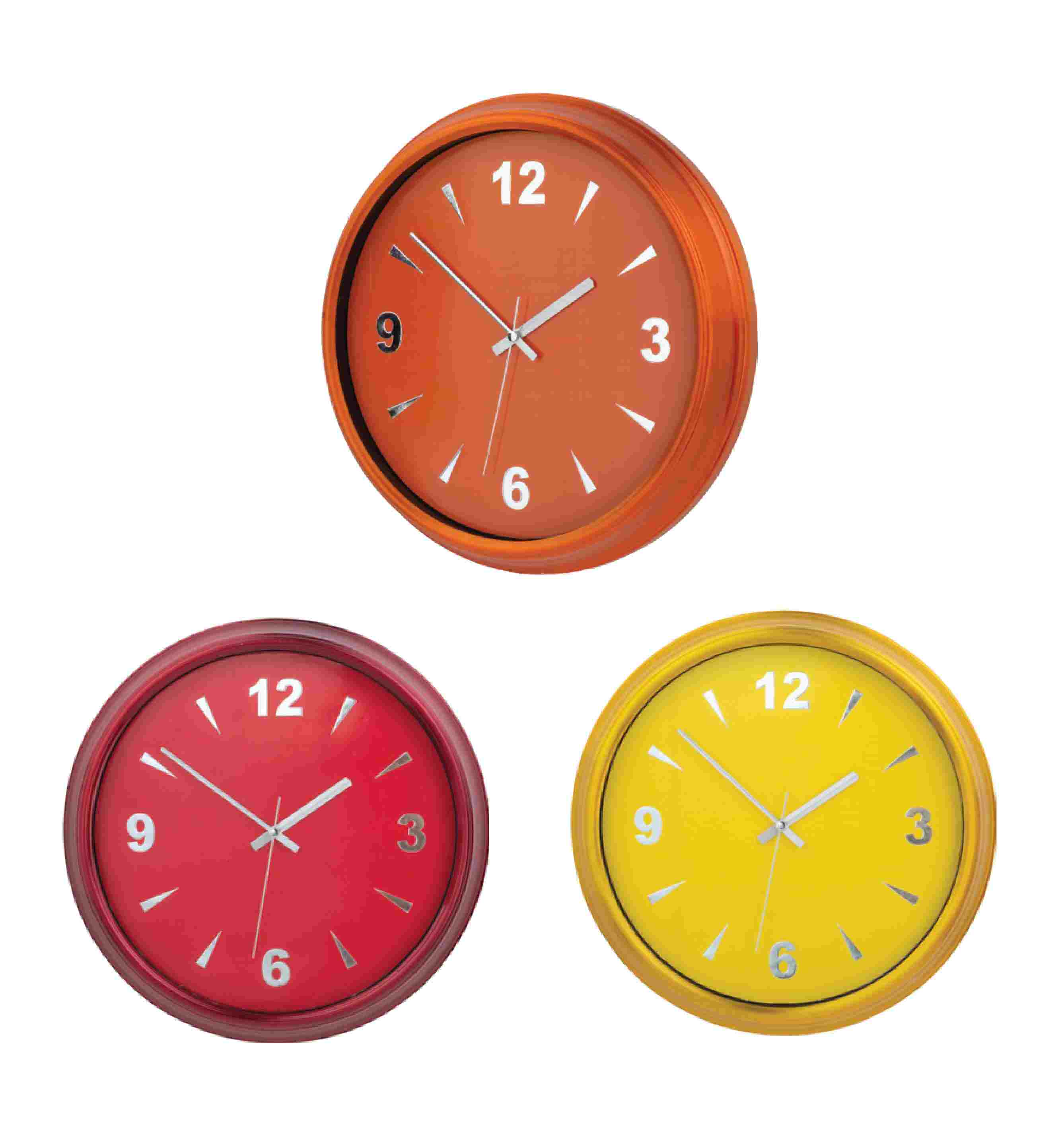 Promosyon Duvar Saati 37 cm Alüminyum Kasa DS-250 | Renkli Çerçeve, Büyük Boy Sessiz Mekanizma