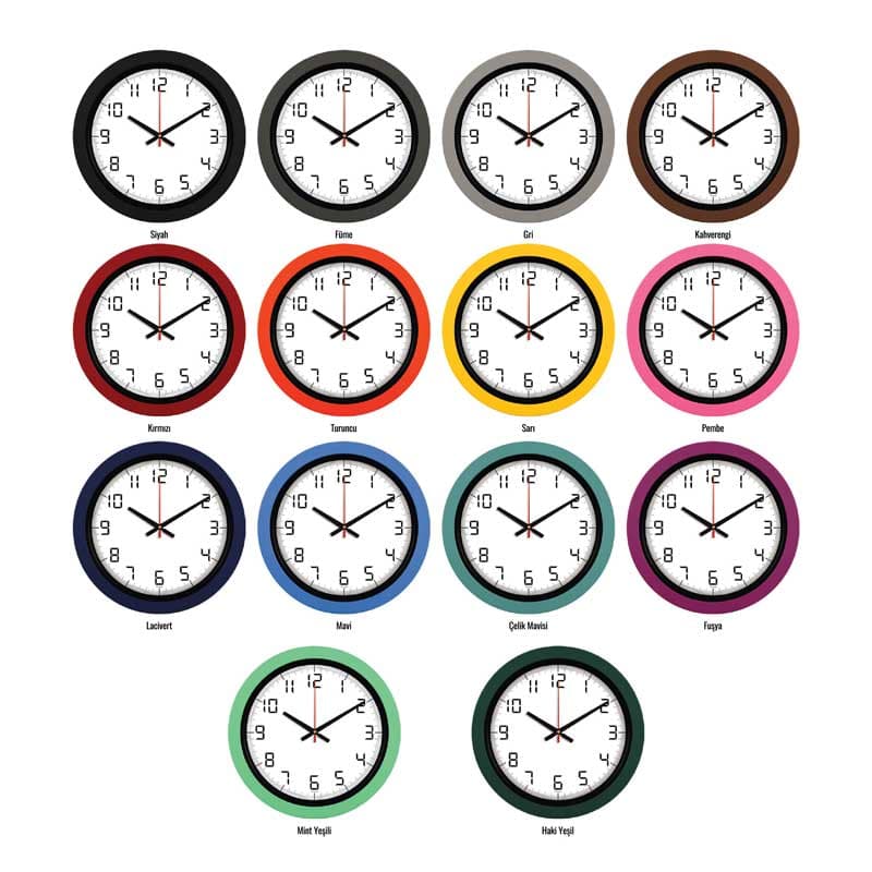 Promosyon Duvar Saati 40 cm Plastik Kasa DS-310 | Büyük Boy, Renk Uyumlu Kadran