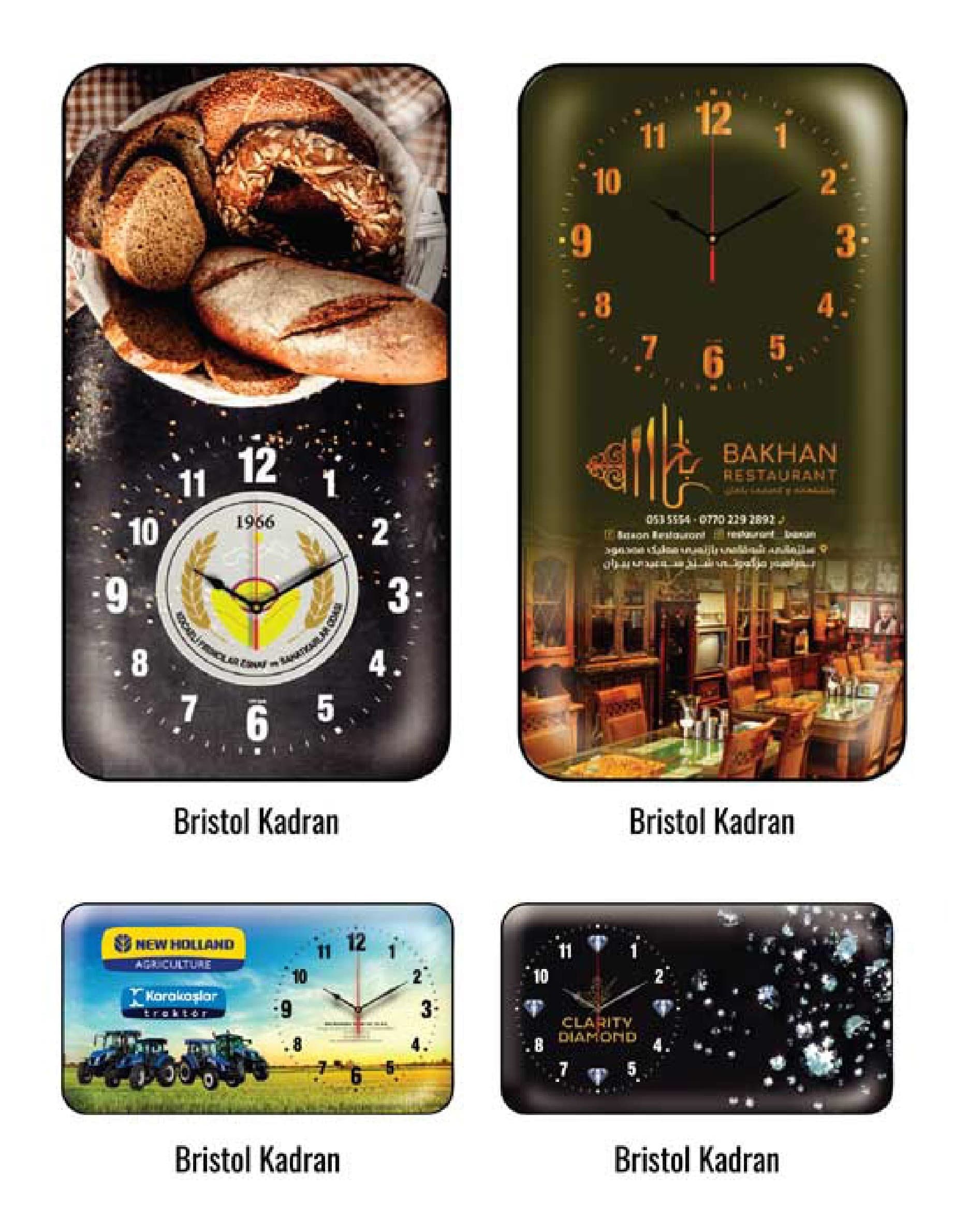 Promosyon Duvar Saati Dikdörtgen 25,3x47 cm DS-320 | Cam Bombeli, Geniş Baskı Alanı