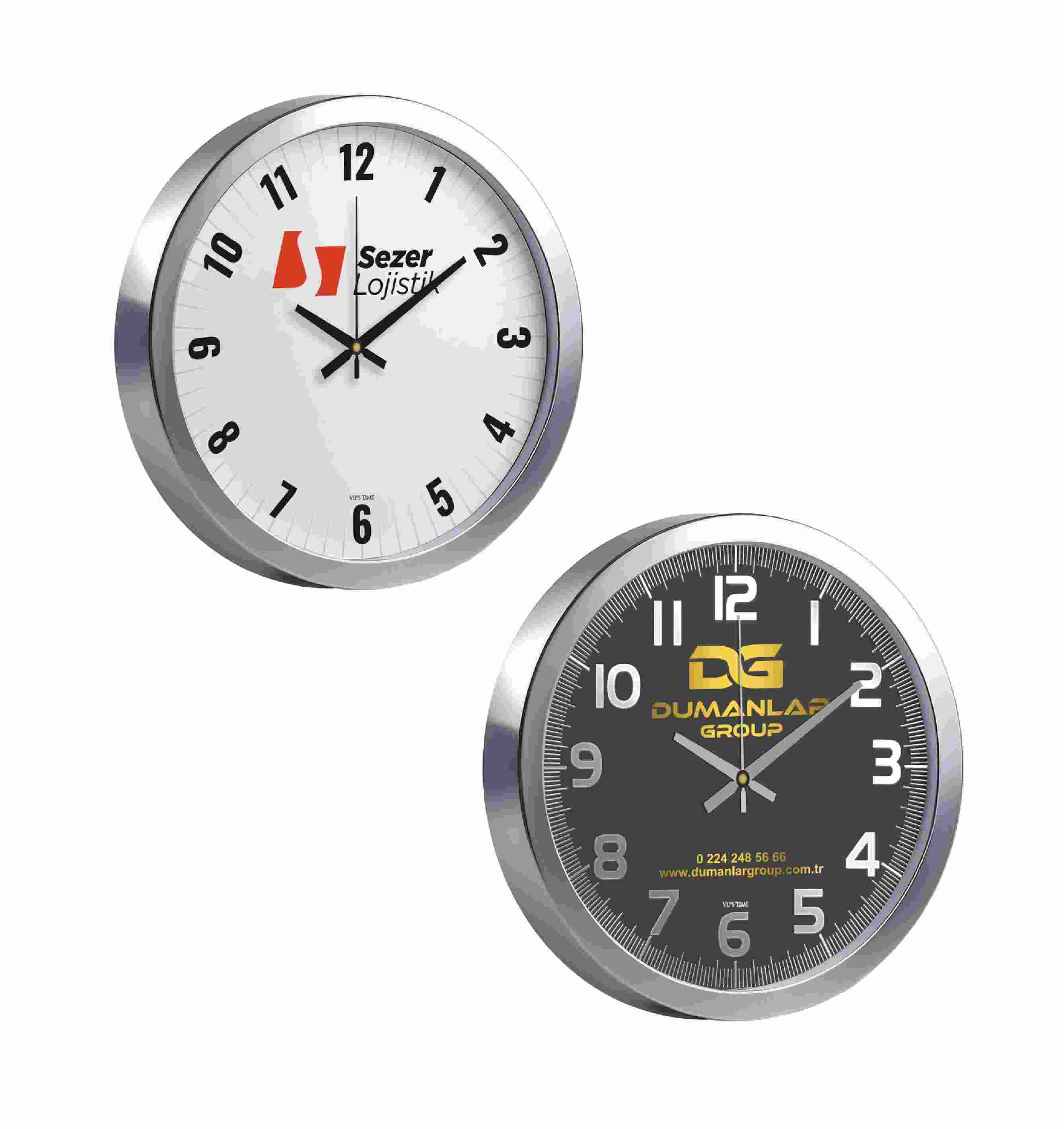 Promosyon Duvar Saati 40 cm Metal Kasa DS-100 | Logo Baskılı Duvar Saati
