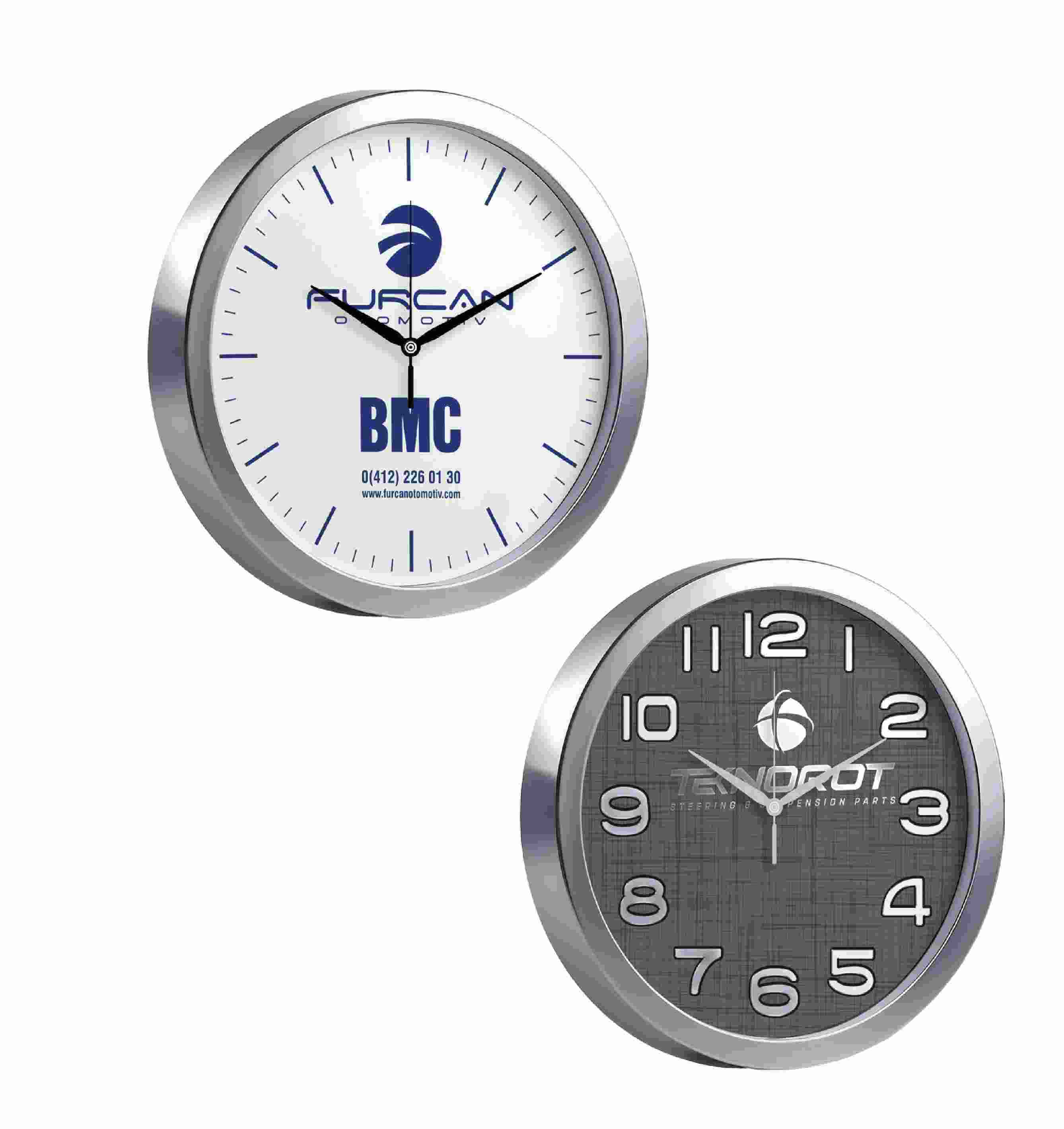 Promosyon Duvar Saati 35 cm Metal Kasa DS-110 | Logo Baskılı Duvar Saati